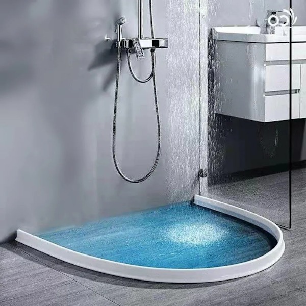 Nem installation - Silikone Brusebarriere Vandstop Liste Våd/Tør Separationsblok Sort sort black black 150CM