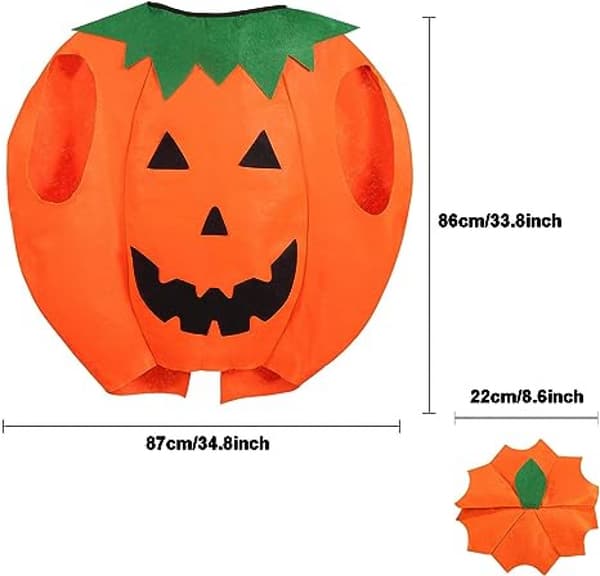 Matchende Halloween-kostumer til børn og voksne med græskar ansigtsmaling sæt-FO-