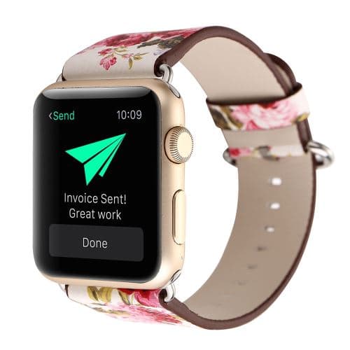 Blækmaleri Læderrem Armbånd Urrem Til Apple Wat-FO-