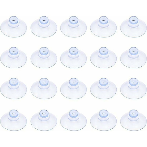 20-pack Small Clear Plastic Suction Cups, No Hook, 20mm-FO-