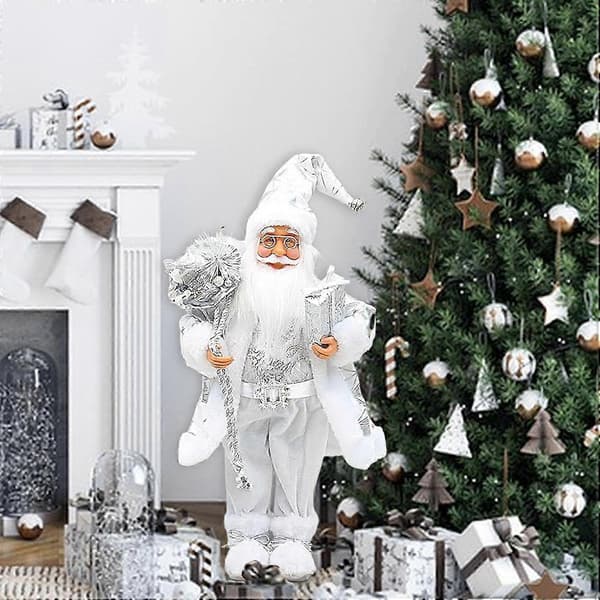 Stående julemandsfigur julepejsdekorationer 2025-FO-