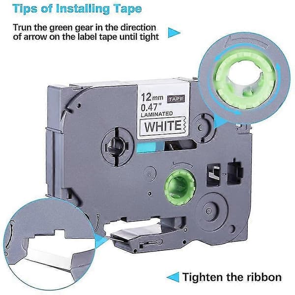5-pack Label Printer Tape for TZe-231 -231 Laminated P-Press Label Printer Tape, for Model PT D200 D210 H100 1880-FO-