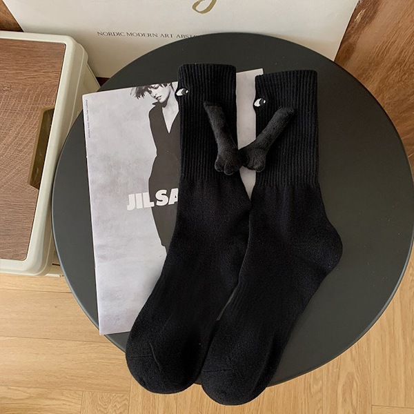2 par strumpor med magnetiska händer, roliga parstrumpor black