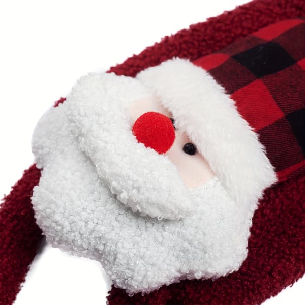 Sødt julehalstørklæde til børn og voksne, varm vinter teddyfleece halsvarmer Santa scarf