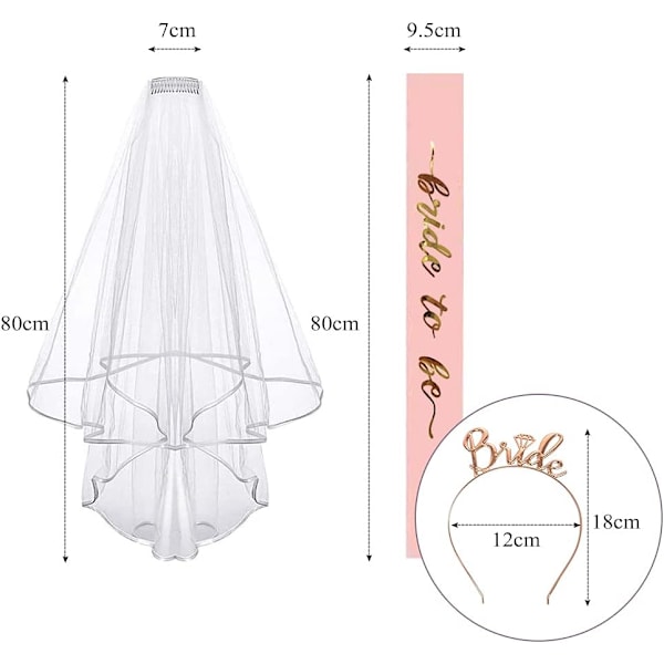 Brudgum att vara skärp och slöja, tillbehör för möhippa med tiara brud att vara skärp brud, roséguld bröllop svensexa dekorationer