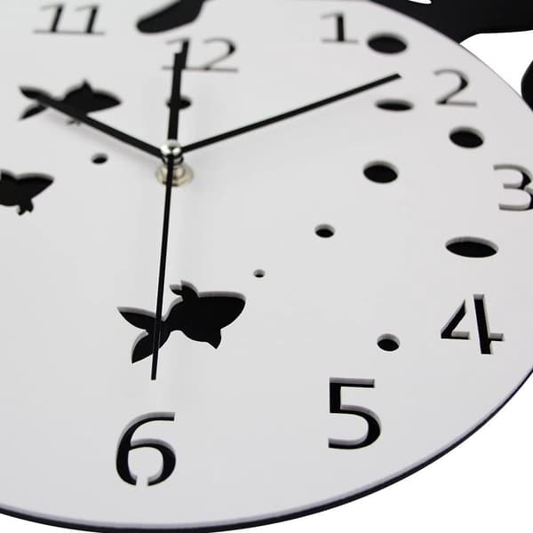 Three Goldfish Cat Wall Clock/Cat Wall Clock Living Room Mirror 3D Wall Design-FO-
