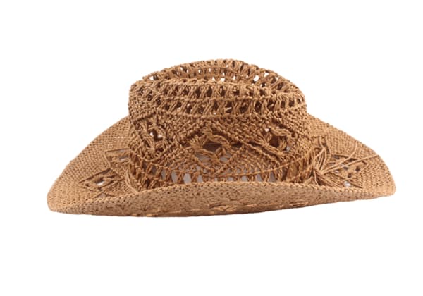 Stråcowboyhatt hul solhatt med bred brem-FO- Khaki