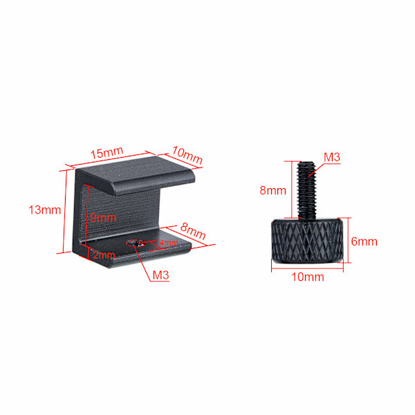 4 stk. glasbedklemmer, glashylde, til 3D-printer varm seng justerbart 3D-printertilbehør Sunmostar-FO-