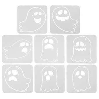 8 stk. Halloween spøgelsesmaling stencils til dekorationer-FO-