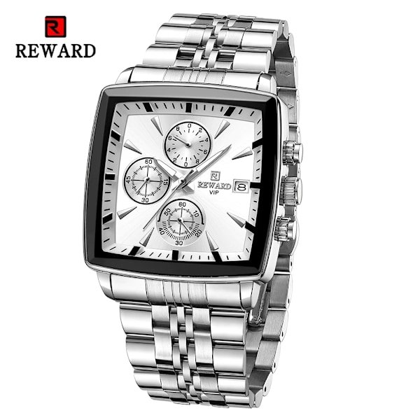 2023 Ny REWARD klocka i rostfritt stål för män Mode Armbandsur Vattentät Lysande Kronograf Datum Sportklocka-KK- RD81100M-X No Box