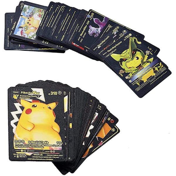 Barn Tegneserie Anime Guldfolie Trading Card Sæt til Brætspil og Samling Black Gold