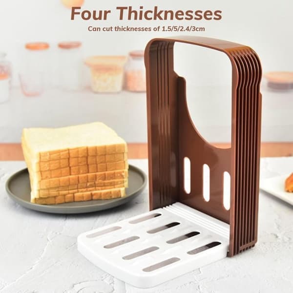 Bread Slicer Adjustable - Foldable Bread Slicer for Bread, Bagels, Sourdough Bread and Sandwiches-FO-