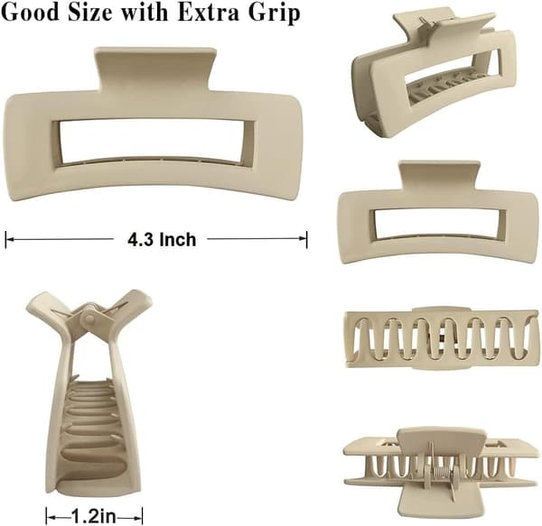Skridsikre hårkløer til tykt hår - 4 matte klips
