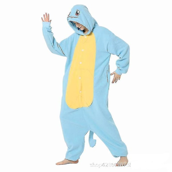 Squirtle Kostym Helkroppspyjamas Halloween Jul Overall Kigurumi För Män Kvinnor M