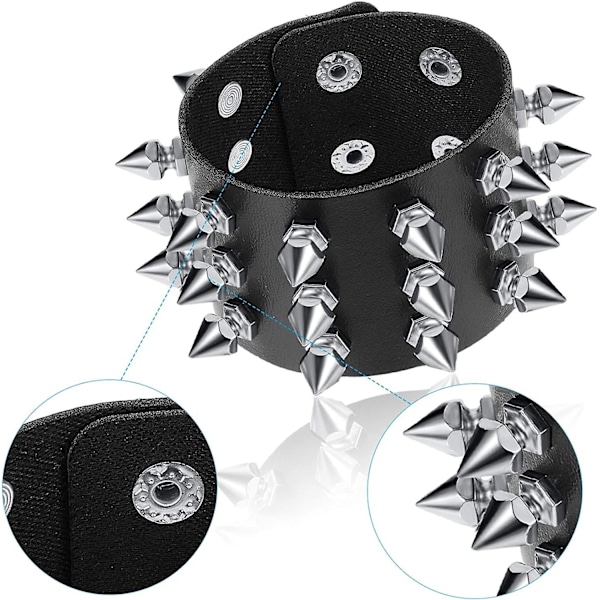 Punk-tyyliset Nauha-armband Nitit Nahka Nitit Rannekoru Joulu Paketti 6, Lapsi, Nainen