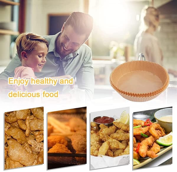 100 stk Airfryer Liners engangspapir bakepapirformer naturhvit