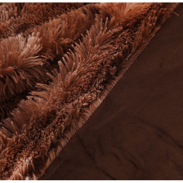 Double Layer Lätt Shaggy Långhårig Filt Brun brown brown M