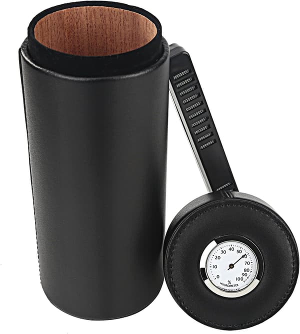Cigar etui, cedertræsfodret læder cigarfugter med befugter-FO-