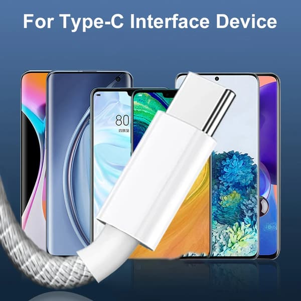 Flettet USB-C til USB-C kabel 120W hurtigopladning til iPhone 16 15 Pro Max iPad-FO-