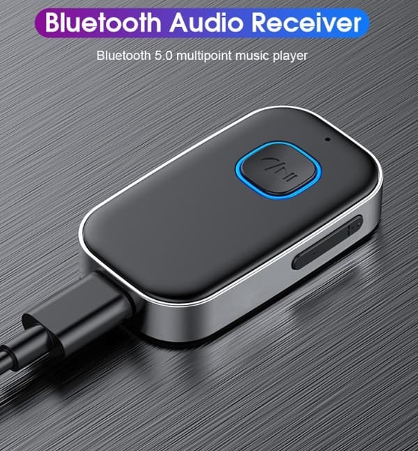 Bluetooth-sender/-mottaker for bil Bærbar 3,5 mm Aux trådløs lydadapter for hjemmestereo kablede hodetelefoner-FO-