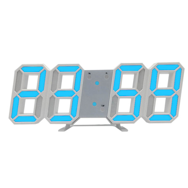 LED Digital Väggklocka med Glödande Nattläge Justerbar Elektronisk Bordsklocka Väggklocka Dekoration Vardagsrum LED-Klocka [dB] Blue