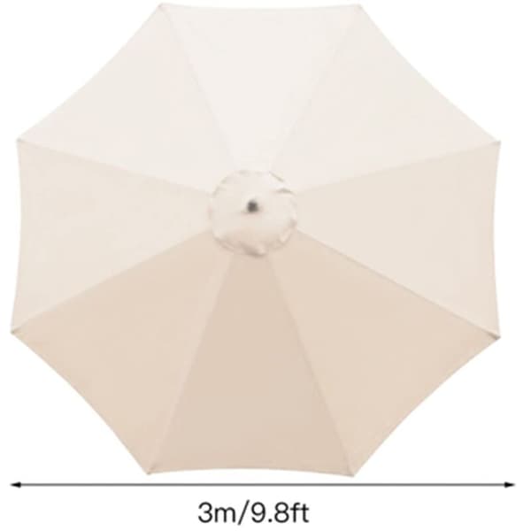 Replacement Umbrella Cover, 8 Ribs, 3m, Waterproof, Anti-UV, Replacement Fabric, Grey-FO-