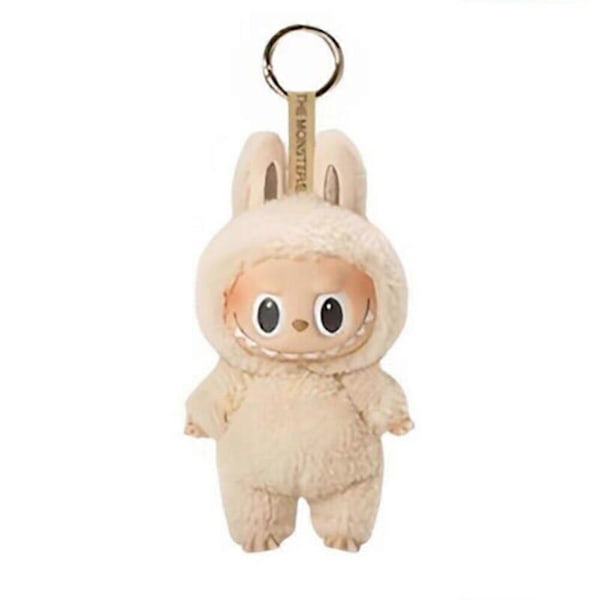 Labubu Macaron Monster Nyckelring The Exciting Monsters Macarons Vinyl Face Plush Keychains Art Collectible Toys Gift Bean Milk Dordo