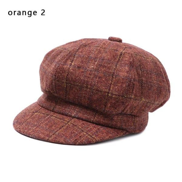 Åttekant caps Hatter Malere Newsboy Kepsar Dame Basker ORANGE orange 2