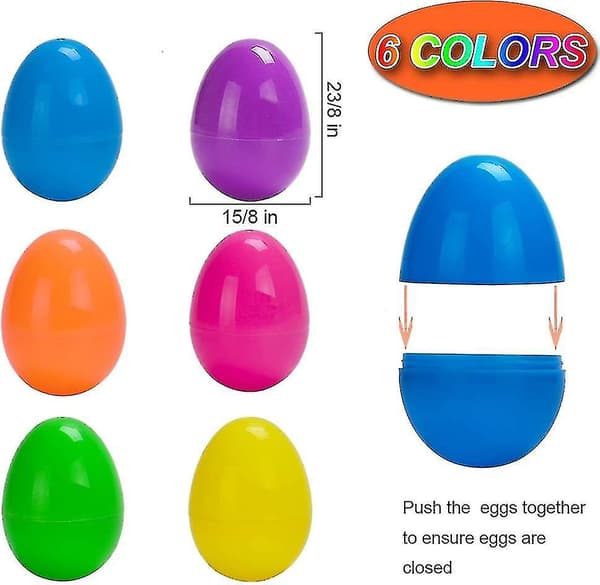 50-pack Plastic Easter Eggs, 6 cm Fillable Easter Eggs, Plastic Eggs For Egg Hunt Random Color_Special Gifts{YDE}-FO-