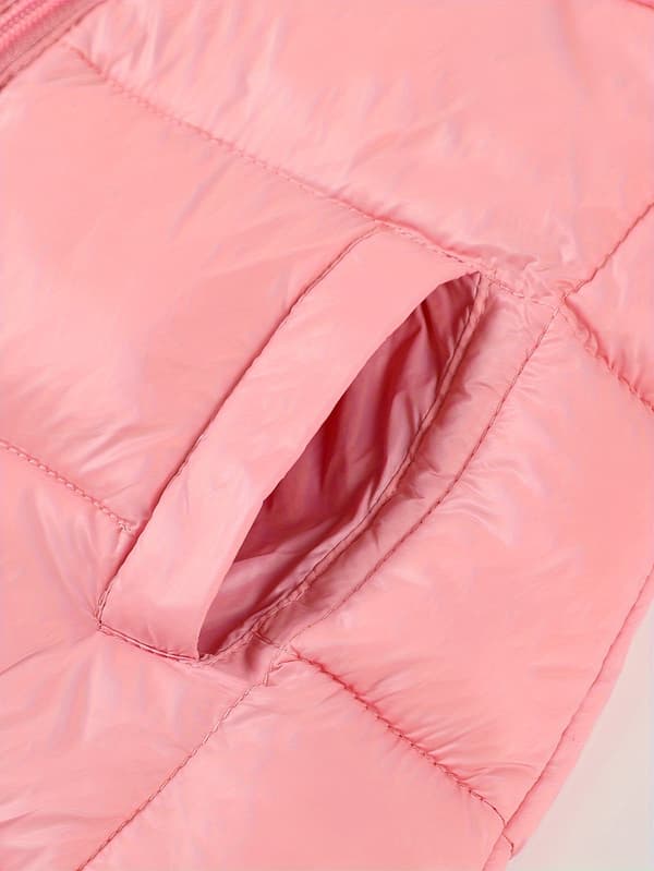 Vindtät pufferjacka med dinosauriedesign för barn 4-5Y Pink Red