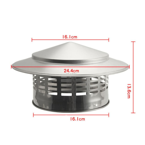 Skorstenshuv Ventilerad Regnhuv 160MM 160mm