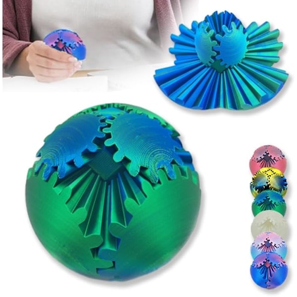 3D-printad Växelspaksknopp Snurrande Kula eller Kub Fidget Leksak Växelspaksknopp Växelspaksknopp Pop Fidget Leksak Stressboll 8cm