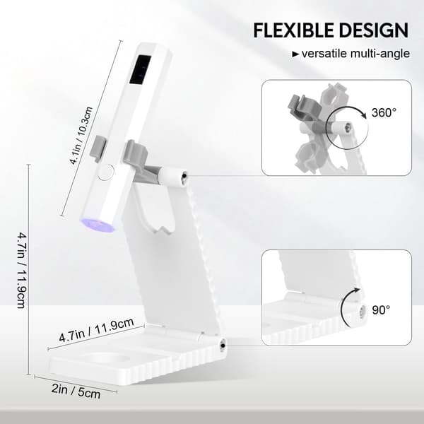 Ladattava mini UV-LED-kynsilamppu jalustalla geelikynsille White