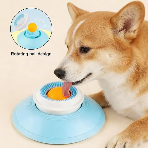 2-pak hundeslikkelegetøj, 14,5x5,5 cm slikke-bolde, PP-materiale vådfoder måtte med sugekop, velegnet til store hunde-FO-
