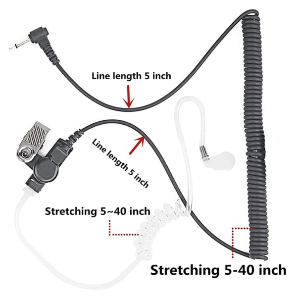 1 st 3,5 mm dold akustisk hörlur Hörlurar Tät ljud Svart one size