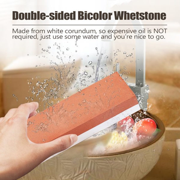 Whetstone / Sharpening Stone Knife Sharpener with Holder and Sharpening Guide Red Grit 1000/6000-FO-
