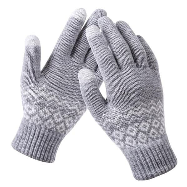 st Vinter Pekskärmshandskar Kvinnor Män Varma Stretch Stickade Vantar Imitation Ull Tjocka Helhandsfingervantar-FO-