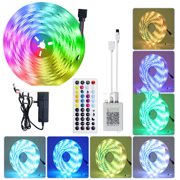 INF LED-ljusremsa med Bluetooth-fjärrkontroll RGB LED-ljuslist 20 meter