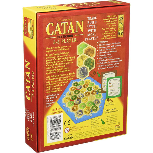 Catan: Resan till El Dorado brädspel för vuxna och familjer i åldrarna 10+ Catan Red Expansion 5-6