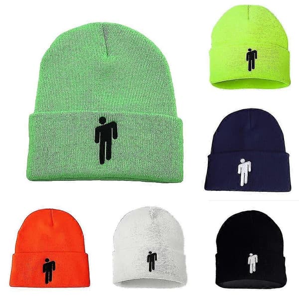 Mode Unisex Efterår Vinter Billie Eilish Broderet Strikket Hue Hip Hop Beanie-FO-