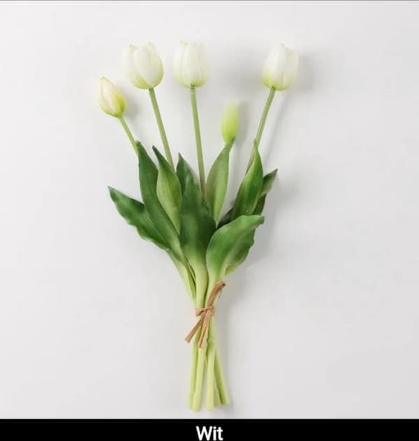 Real Touch Tulip kunstige silkeblomster buket til hjemmet, bryllup og forårsdekoration Yellow