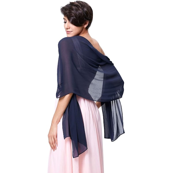 Myk chiffong Pashmina sjal skjerf og omslag for formell aftenkjole, brud brudepike sjal for bryllup