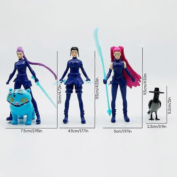 Kpop Demon Hunters Actionfigurset - 5-pack Anime Samlardockor-FO-