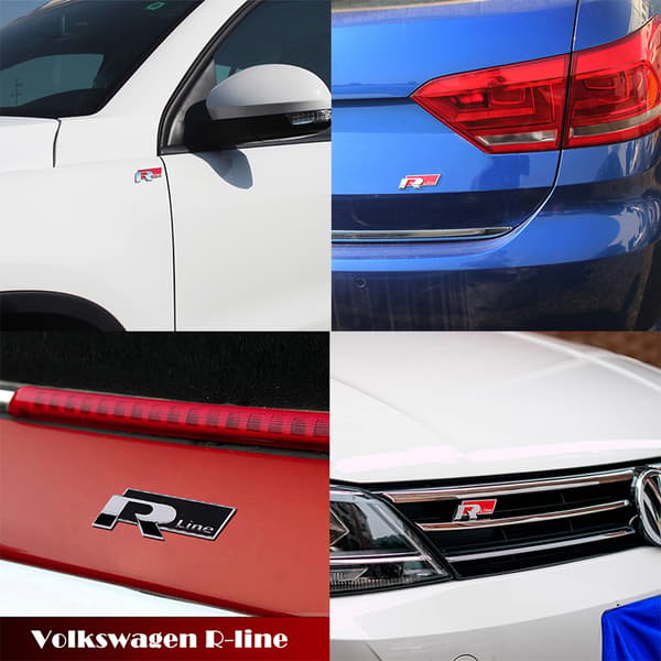 2ST Bil Trunk Metal Rline R-LINE Emblem Badge Sticker-FO-