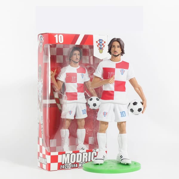 2026 VM Fodboldstjerne Figur, 22cm Messi Ronaldo Mbappé Yamal Samlermodel, Fodboldfans Displaypynt-FO- Modrić