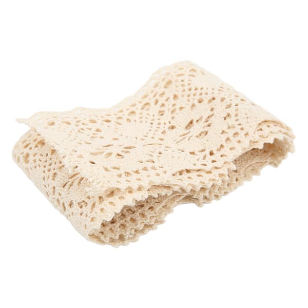 Beige Lace Trim Cotton Thread 10 Yards Eco-Friendly Decorative Accessories for DIY Clothes and Curtains-FO-
