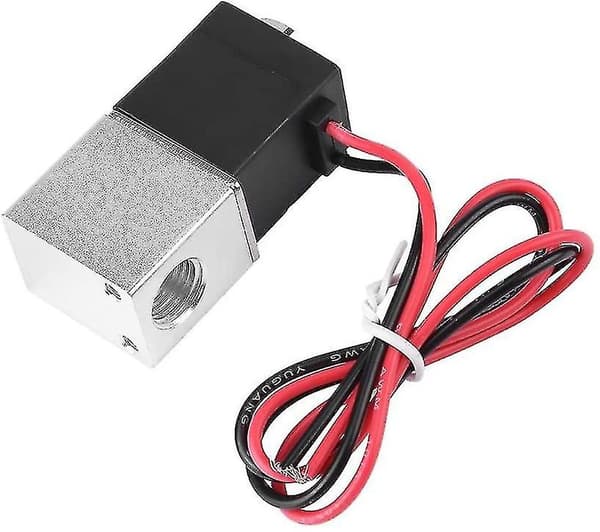 Magnetventil, 12V DC 1/4\" 2-vejs normalt lukket 1,2 MPa pneumatisk aluminiumsmagnetventil til luft og vand (DC12V)-FO-