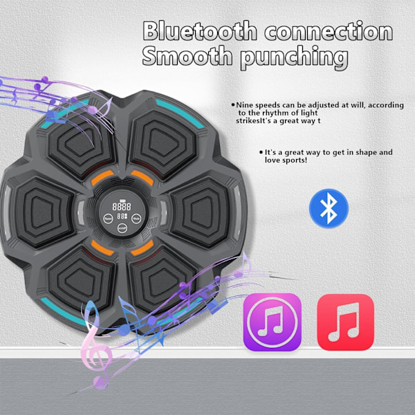 Musikboxmaskin, Bluetooth-musikboxningsmaskin, elektronisk boxningsmaskin, musikalisk LED-smart boxningsmål, smart elektronisk boxningsmaskin