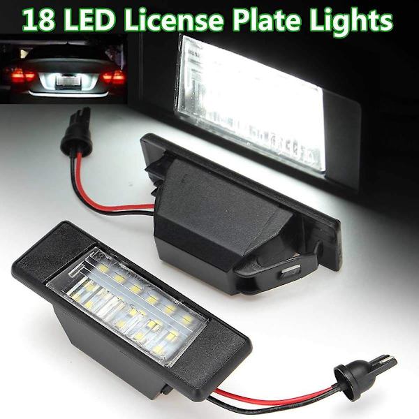 2 stk Bil 18leds Nummerpladelys Plast Til Nissan Qashqai