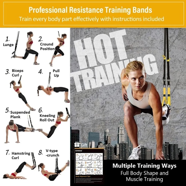 All-in-one Suspension Trainer - Kotikuntosalijärjestelmä kokeneelle kuntosaliharrastajalle, sisältää pääsyn Trx Training Clubiin-KK-